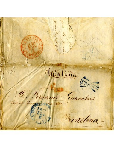 AL0097. PREFILATELIA. 1851, 2 de julio, La Habana a Barcelona