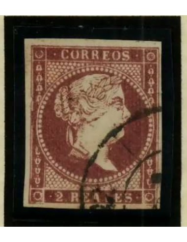 FA2282. Emision 1-04-1855. 2 reales violeta matasello RC