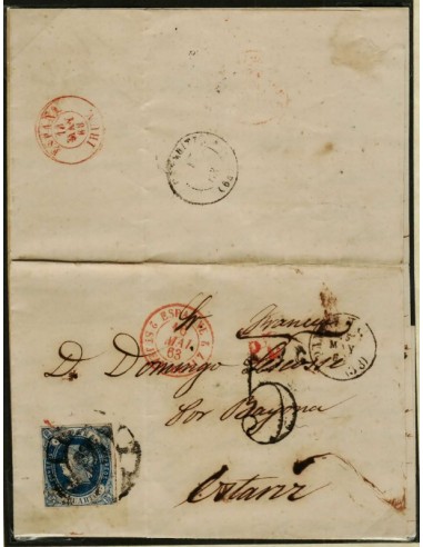 FA2381. Emision 16-07-1862. 1863, Pamplona a Ustariz