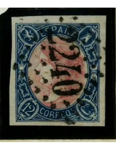 FA2506. Emision 1-01-1865. SD. Valor de 12 cuartos con matasello frances de Marsella
