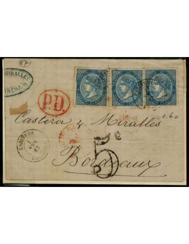 FA2650. Emision 1-01-1867. Cariñena a Burdeos (Francia)