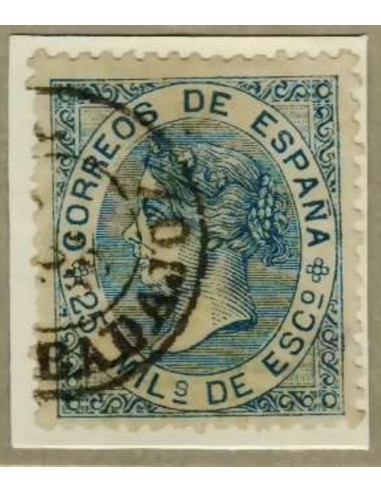 FA2735. Emision 12-1868. Valor de 25 milesimas azul con fechador
