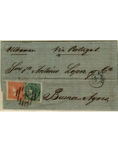 FA2776. Emision 12-1868. Coruña a Buenos Aires