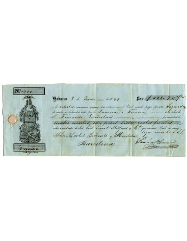 DC0009. 1849, 9 de junio. Letra de cambio + carta libradas en La Habana