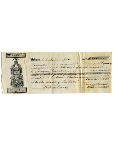 DC0017. 1850, 8 de noviembre. Letra de cambio librada en La Habana