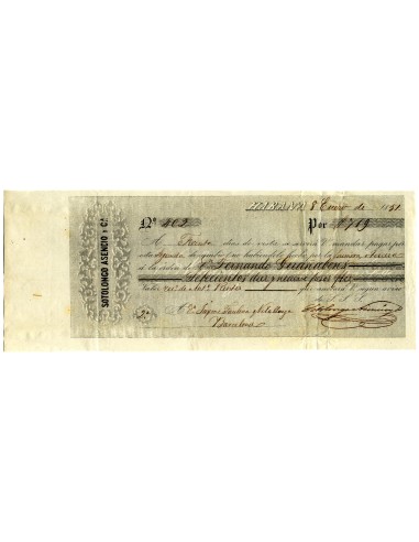 DC0018. 1851, 8 de enero. Letra de cambio librada en La Habana