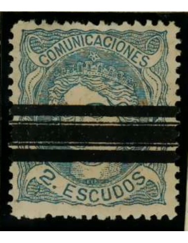 FA3005. Emision 1-1-1870. Valor de 2 escudos barrado