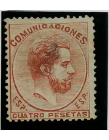 FA3026. Emision 1-10-1872. Valor de 4 pesetas castaño amarillento NUEVO