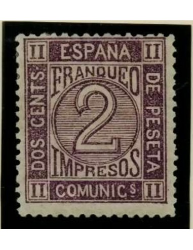 FA3044. Emision 1-10-1872. Valor de 2 centimos gris variedad violeta NUEVO