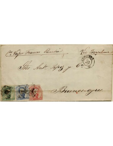FA3099. Emision 1-10-1872. Barcelona a Buenos Aires