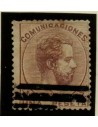 FA3102. Emision 1-10-1872. 2 Valores de 1 peseta lila barrados