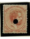 FA3106. Emision 1-10-1872. Valor de 4 pesetas con taladro