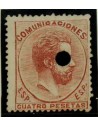 FA3108. Emision 1-10-1872. Valor de 4 pesetas con taladro