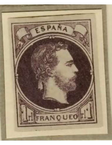 FA3258. Emisión 1-08-1874. Carlos VII. Vascongadas y Navarra. 1 real violeta