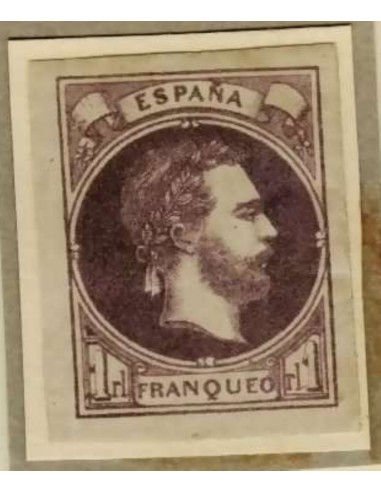 FA3259. Emisión 1-08-1874. Carlos VII. Vascongadas y Navarra. 1 real violeta