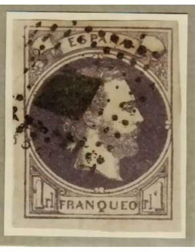 FA3261. Emisión 1-08-1874. Carlos VII. Vascongadas y Navarra. 1 real violeta rombo de puntos