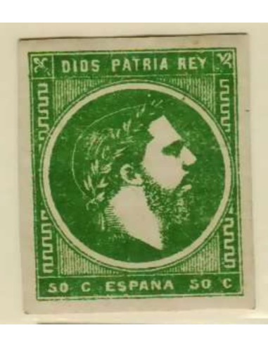 FA3264. Emisión 1-03-1875. Carlos VII. Vascongadas y Navarra. 50 c verde