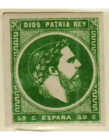 FA3265. Emisión 1-03-1875. Carlos VII. Vascongadas y Navarra. 50 c verde