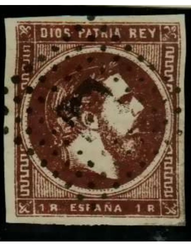 FA3276. Emisión 1-03-1875. Carlos VII. Vascongadas y Navarra. 1 real castaño matasellado