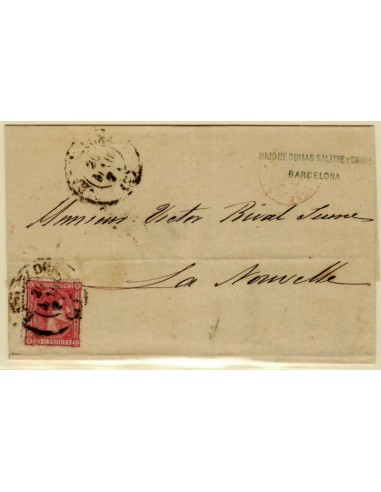 FA3295. Emision 1-8-1875. Barcelona a La Nouvelle