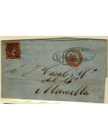 FA3300. Emision 1-8-1875. Tarragona a Marsella (Francia)