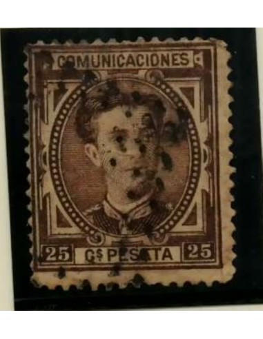 FA3346. Emision 1-6-1876. Valor 25 c. cancelado con Rombo de Puntos
