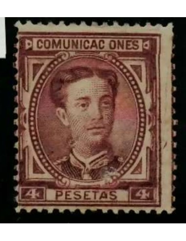 FA3364 Emision 1-6-1876. Valor de 4 pesetas violeta claro. NUEVO