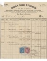 FA3386 Emision 1-6-1876. Impuesto de Guerra. Factura