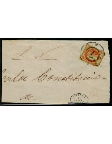 FA3535. 1861, Sevilla, cancelado con Rueda de Carreta 7