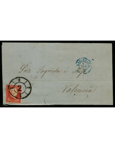 FA3580. 1859, Barcelona a Valencia, cancelado con Rueda de Carreta 2 LUJO