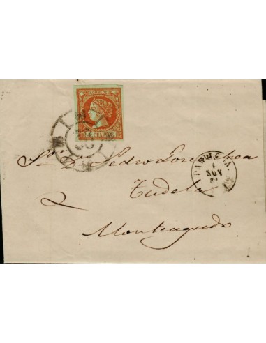 FA3622. 1861, Pamplona a Monteagudo, cancelado con Rueda de Carreta 38 LUJO