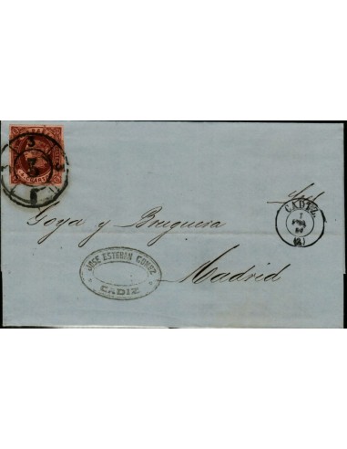 FA3652. 1862, Cadiz a Madrid, cancelado con Rueda de Carreta 3