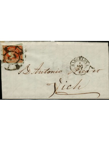 FA3665. 1862, Barcelona a Vich, cancelado con Rueda de Carreta 2