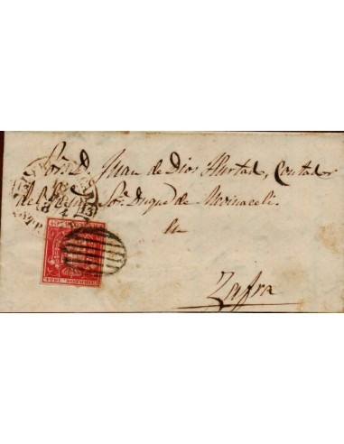FA3770. 1854, Jerez de los Caballeros a Zafra, matasello mixto