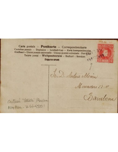 FA3775. Emision de 1901, Gelida a Barcelona