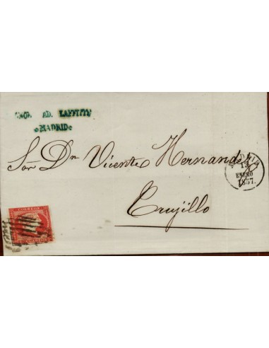 FA3861. 1857, Madrid a Trujillo, fechador experimental de Madrid