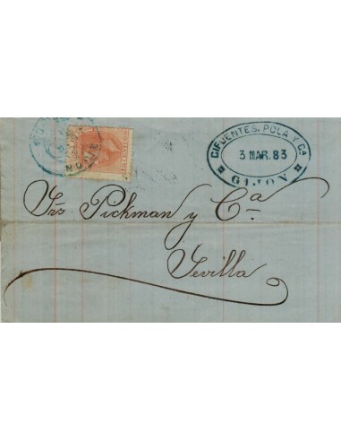 FA3970. 1883, Carta de Gijon a Sevilla