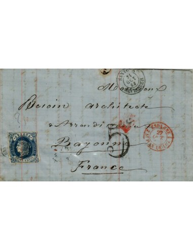 FA4035. 1863, Carta de Santoña a Bayona (Francia)