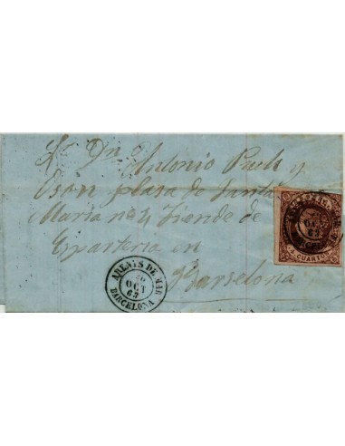 FA4162. 1863, Carta de Arenys de Mar a Barcelona