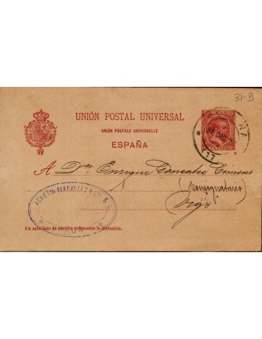 FA4351. 1898, Entero postal de Coruña a Vigo