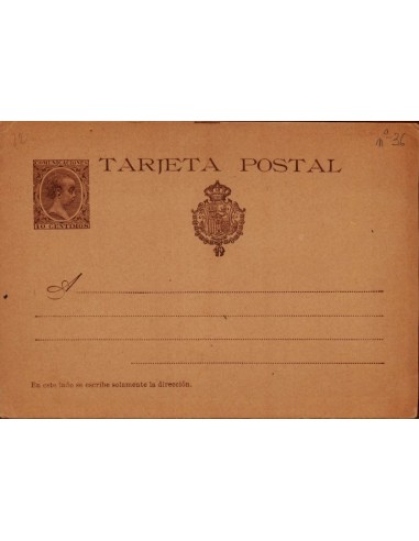 FA4362. ALFONSO XIII. Tarjeta sencilla para el Servicio Interior. (1890-1894)