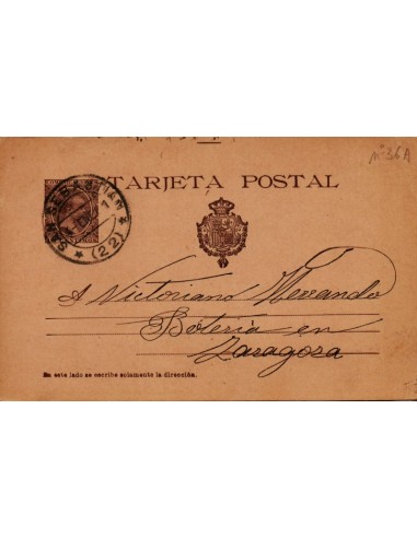 FA4363. Entero postal de San Sebastian a Zaragoza