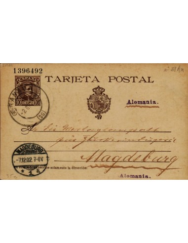 FA4370. 1902, Entero postal de Granada a Magdeburg (Alemania)