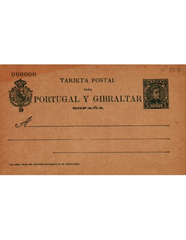 FA4384. TARJETA PARA PORTUGAL Y GIBRALTAR. (1903- )  000000