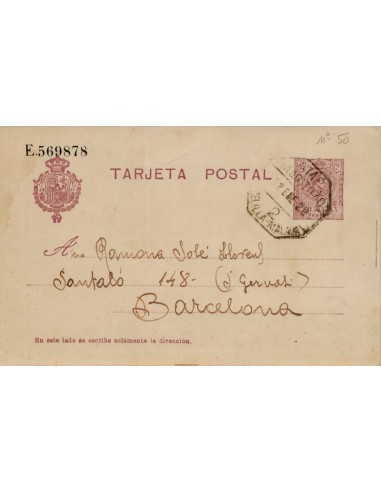 FA4422. 1922, Entero postal dirigido a Barcelona