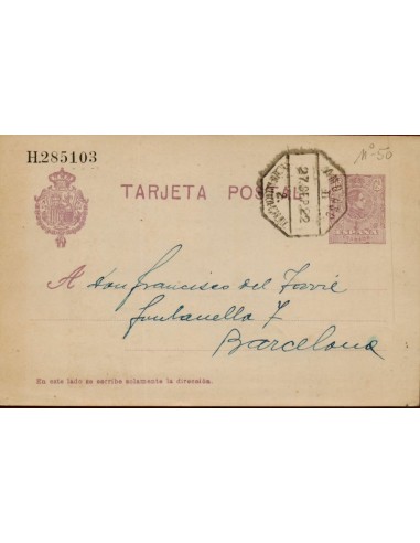 FA4423. 1922, Entero postal dirigido a Barcelona