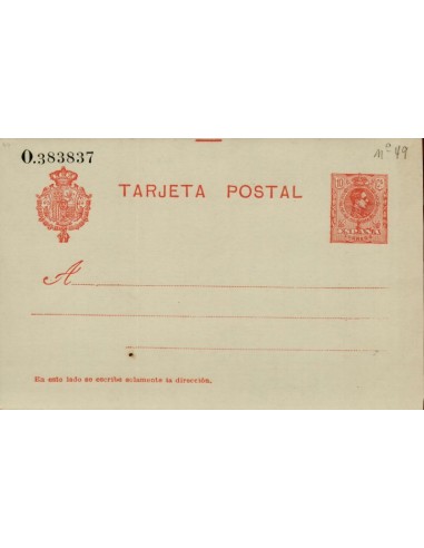 FA4435. ALFONSO XIII. Tarjeta para el Servicio Interior (1910-1925)
