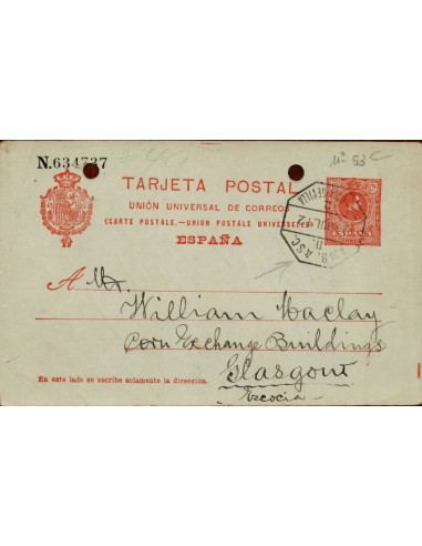 FA4453. 1912, Tarjeta postal dirigida a Glasgow (Escocia)