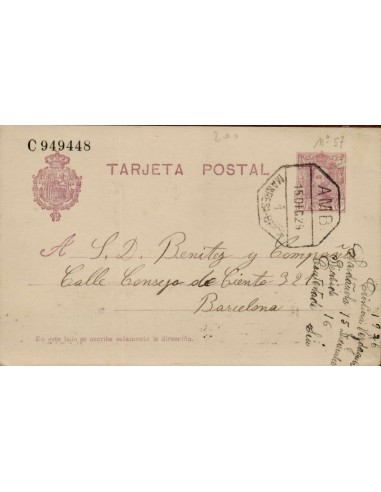 FA4474. 1925, Entero postal dirigida a Barcelona