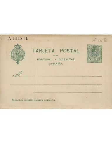 FA4478. Tarjeta postal ALFONSO XIII para Portugal y Gibraltar (1910-1925)
